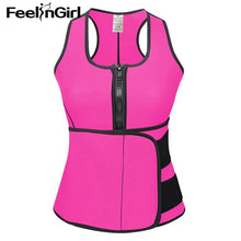 FeelinGirl Neoprene Sauna Top Vest with Adjustable Waist Trimmer Belt Fajas Body Shaper Weight Loss Summer Workout Shaperwear