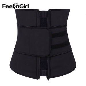 Feelingirl Zipper&Hooks Women Latex Steel Boned Corset Waist Trainer Cincher Tummy Control Shapewear For Weight Loss