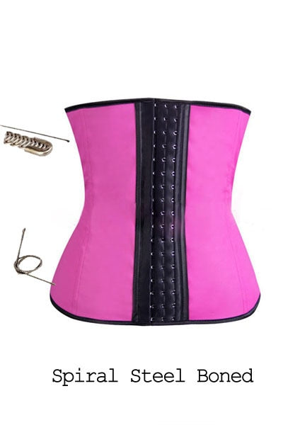 Big Discount! 9 Steel Boned Corset 100% Latex Waist Trainer For Women Latex Waist Cincher Belt Body Shaper Women Shapewear