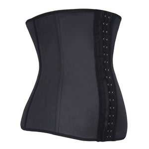 Big Discount! 9 Steel Boned Corset 100% Latex Waist Trainer For Women Latex Waist Cincher Belt Body Shaper Women Shapewear
