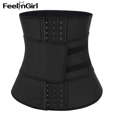 FeelinGirl High Tummy Compression 7 Steel Bone Latex Waist Trainer Belt Slimming Waist Cincher Girdle Firm Control Body Shaper-E