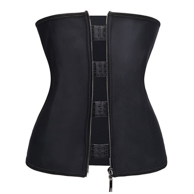 Women Latex Zipper Hook Underbust Corset Waist Trainer Cincher Body Shaper for Weight Loss Girdle Shapewear Belt Plus Size S-6XL