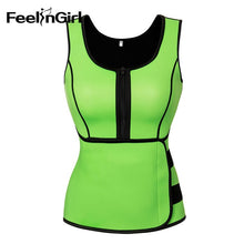 FeelinGirl Neoprene Sauna Top Vest with Adjustable Waist Trimmer Belt Fajas Body Shaper Weight Loss Summer Workout Shaperwear