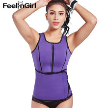 FeelinGirl Neoprene Sauna Top Vest with Adjustable Waist Trimmer Belt Fajas Body Shaper Weight Loss Summer Workout Shaperwear