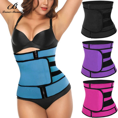 Lover Beauty Women Waist Trainer Fitness Sauna Sweat Neoprene Slimming Belt Girdle Shapewear Modeling Strap Zipper Body Shaper