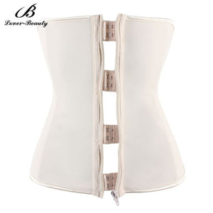 Lover Beauty Latex Waist Trainer Zipper Underbust Tummy Corset Body Shaper Waist Cincher Slimming Belt Plus Size Shapewear Women