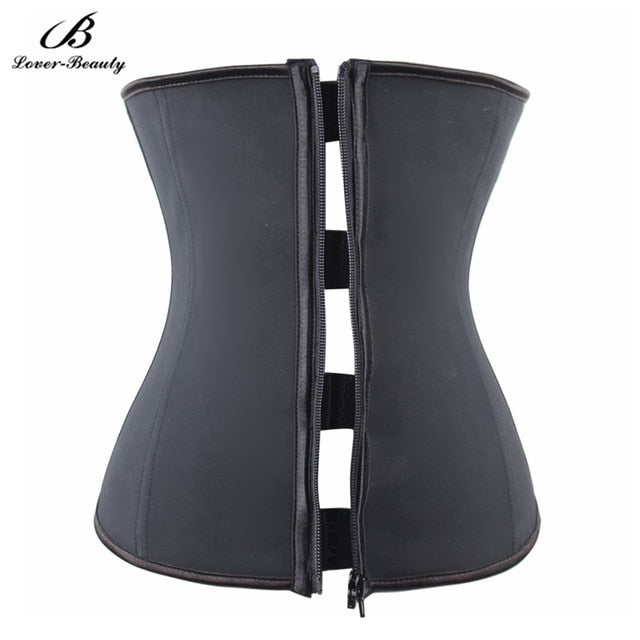 Lover Beauty Latex Waist Trainer Zipper Underbust Tummy Corset Body Shaper Waist Cincher Slimming Belt Plus Size Shapewear Women