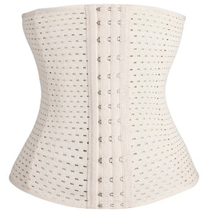 Women Latex Body Shaper Waist Trainer Hollow Out Waist Cincher Corset Slimming Belt Shapewear Girdle Hook Faja Plus Size Slim