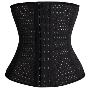 Women Latex Body Shaper Waist Trainer Hollow Out Waist Cincher Corset Slimming Belt Shapewear Girdle Hook Faja Plus Size Slim