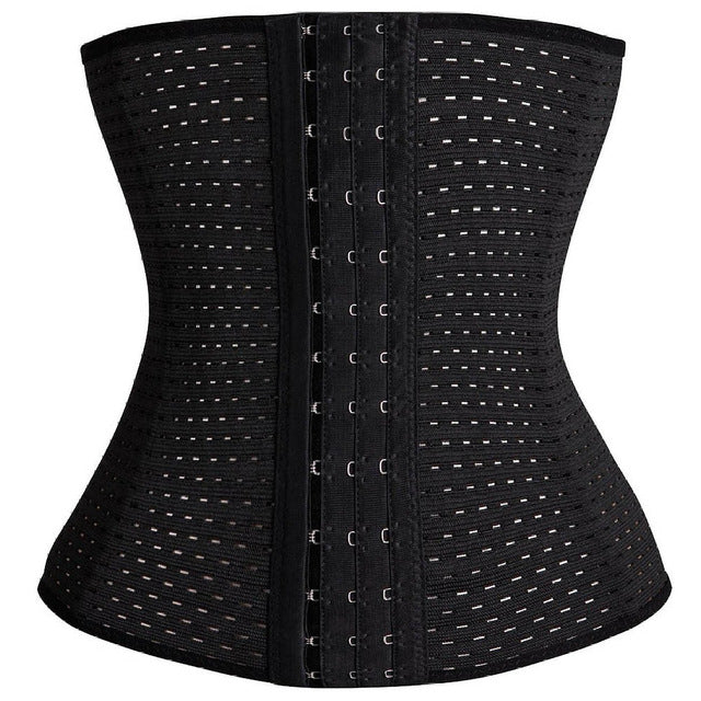 Women Latex Body Shaper Waist Trainer Hollow Out Waist Cincher Corset Slimming Belt Shapewear Girdle Hook Faja Plus Size Slim