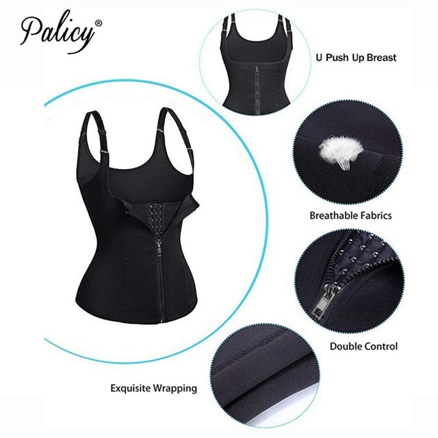 Spandex Shapers Neoprene Sauna Sweat Vest Waist Trainer Cinchers Women Body Trimmer Corset Workout Thermo Stomach Slimming Belt