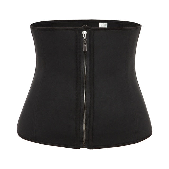 Latex Waist Trainer Fajas Body Shaper Women Faja Slimming Belt Tummy Shaper Steel Boned Shapewear Zipper Hook Control Girdle
