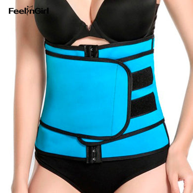 FeelinGirl Neoprene Waist Tranier Plus Size Shapewear Workout Hooks Body Shaper Sweat Slimming Belt Fitness Corset Cincher