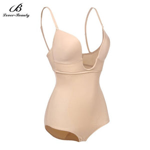 Lover Beauty Women's Seamless Firm Control Shapewear U Plunge Body Suit Bikini Backless Thong Bottom Slimming Body Shaper FajasA