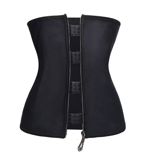 New Women Latex Waist Trainer Zipper Underbust Slim Tummy Waist Cinchers Female Firm Corset Body Shapers Slim Shaper Belts