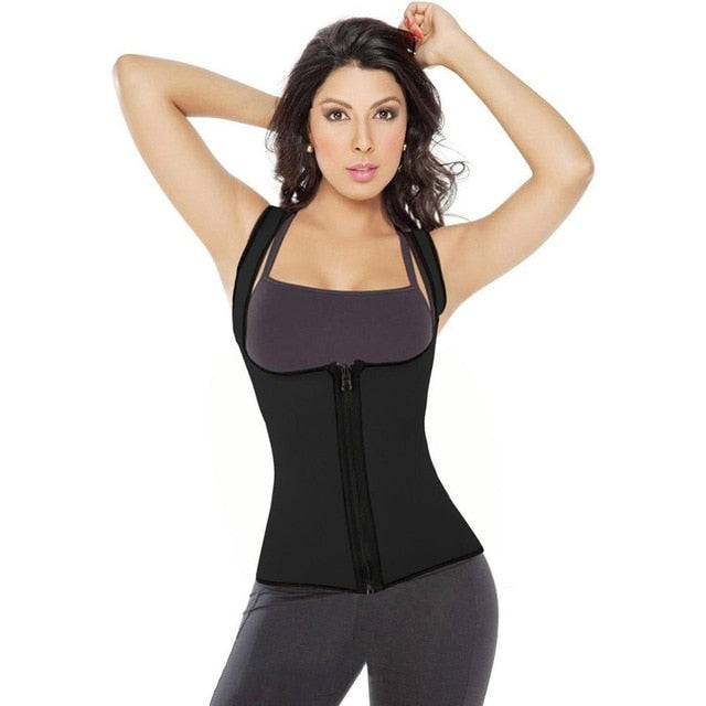 EXTREME Black Shapewear slimming thermo cami  slim belt Neoprene body shaper Vest Sweat Sauna waist trainer corset Top *USPS*