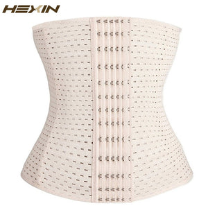 HEXIN 6 Rows Hook Steel Bone  Body Shaper Waist Cincher Control Corset Slimming Belt Tummy Fat Burner Girdle Waist Trainer