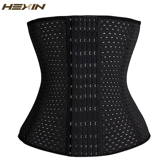HEXIN 6 Rows Hook Steel Bone  Body Shaper Waist Cincher Control Corset Slimming Belt Tummy Fat Burner Girdle Waist Trainer