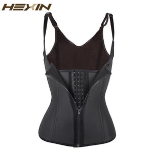HEXIN Zip and Clip Latex Waist Trainer Vest Corset Waist Cinchers With 3 Row Hook  Body Shaper Fajas Reductoras Plus Size 6XL