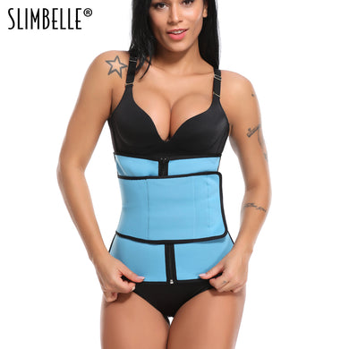 Women Neoprene Zipper Waist Trainer Corset Sweat Sauna Tummy Belly Girdle Waist Cincher Slimming Belt Body Shaper