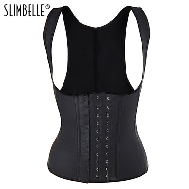 Women Latex Steel Boned Firm Waist Trainer Corset Waist Cinchers  Tummy Control Slimming Vest Shapewear Body Shaper