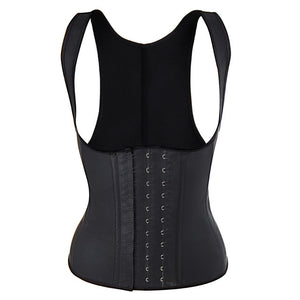 Women Latex Steel Boned Firm Waist Trainer Corset Waist Cinchers  Tummy Control Slimming Vest Shapewear Body Shaper