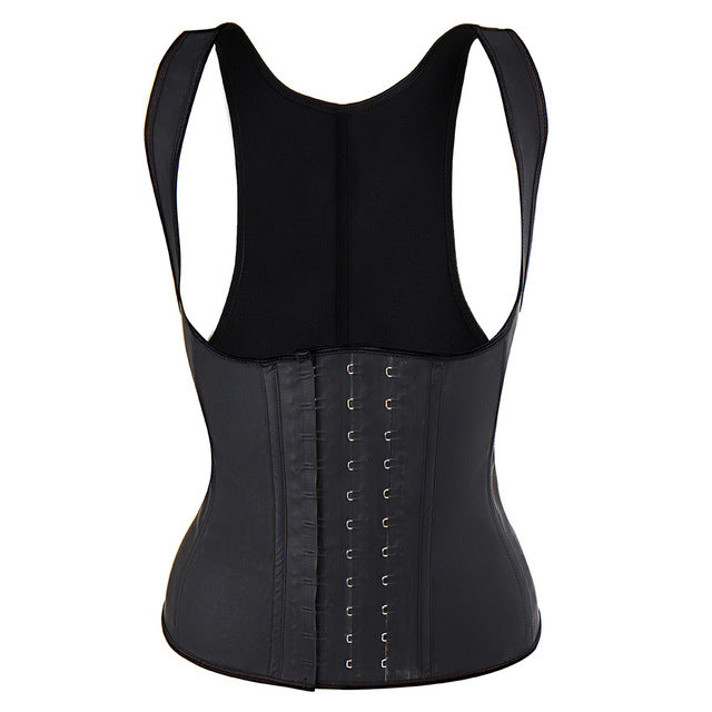 Women Latex Steel Boned Firm Waist Trainer Corset Waist Cinchers  Tummy Control Slimming Vest Shapewear Body Shaper
