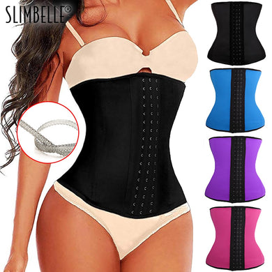 Women's Steel Boned Underbust Latex Girdle Waist Trainer Corsets Hourglass Body Shaper