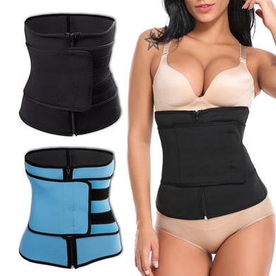 Women Neoprene Waist Trainer Girdle Fajas Slimming Belt Body Shaper  Shaper Zipper and Hook Loop Underbust Corset