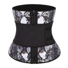 Lover-Beauty Abdominal Belt Compression Zipper Plus Size Latex Waist Cincher 7 Steel Bone Body Shaper Leopard Waist trainer