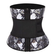 Lover-Beauty Abdominal Belt Compression Zipper Plus Size Latex Waist Cincher 7 Steel Bone Body Shaper Leopard Waist trainer
