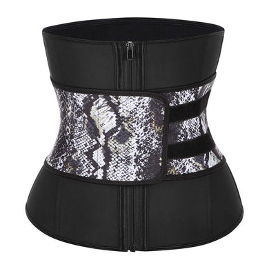 Lover Beauty Abdominal Belt High Compression Zipper Plus Size 100% Latex Waist Cincher Leopard Corset Underbust Body Sweat Waist