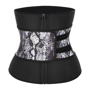 Lover Beauty Abdominal Belt High Compression Zipper Plus Size 100% Latex Waist Cincher Leopard Corset Underbust Body Sweat Waist