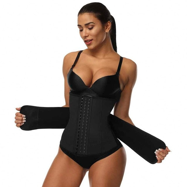 FeelinGirl Latex Waist Tranier 7 Steel Bone Shapewear Body Slimming Corset Modeling Belt Waist Girdle Non-Trace Fajas XS-7XL