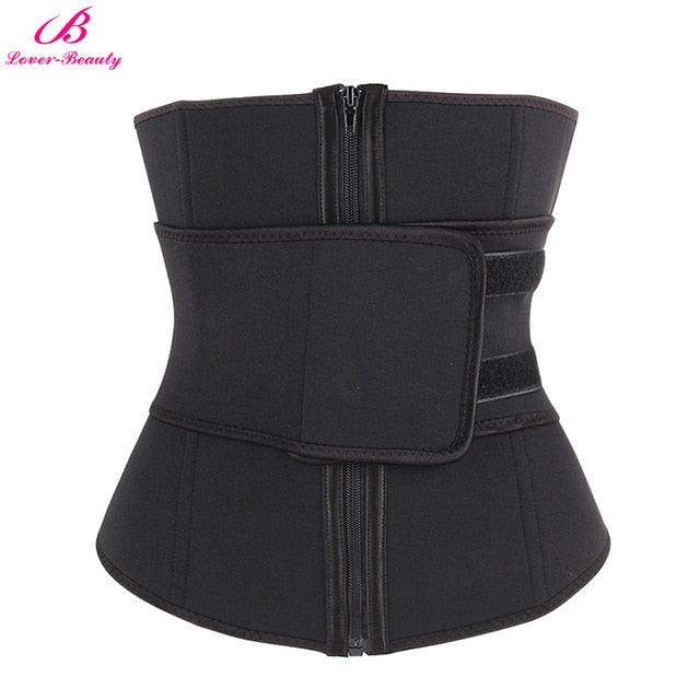 Lover Beauty Abdominal Belt High Compression Zipper Plus Size Neoprene Waist Cincher 7 Steel Corset Body Sweat Waist Trainer