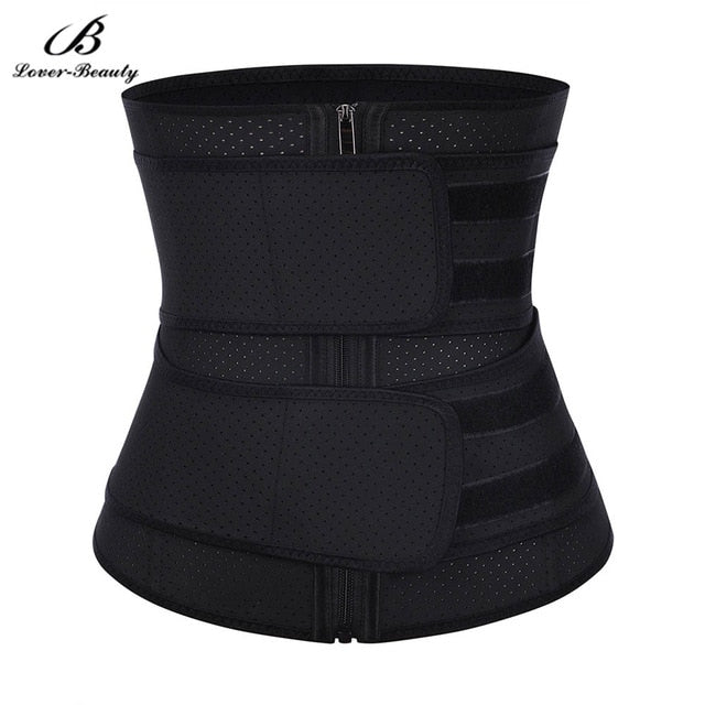 Lover Beauty Plus Size Latex Waist Trainer Fajas Double Waist Belt High Compression Cincher Corset Underbust Modeling Strap